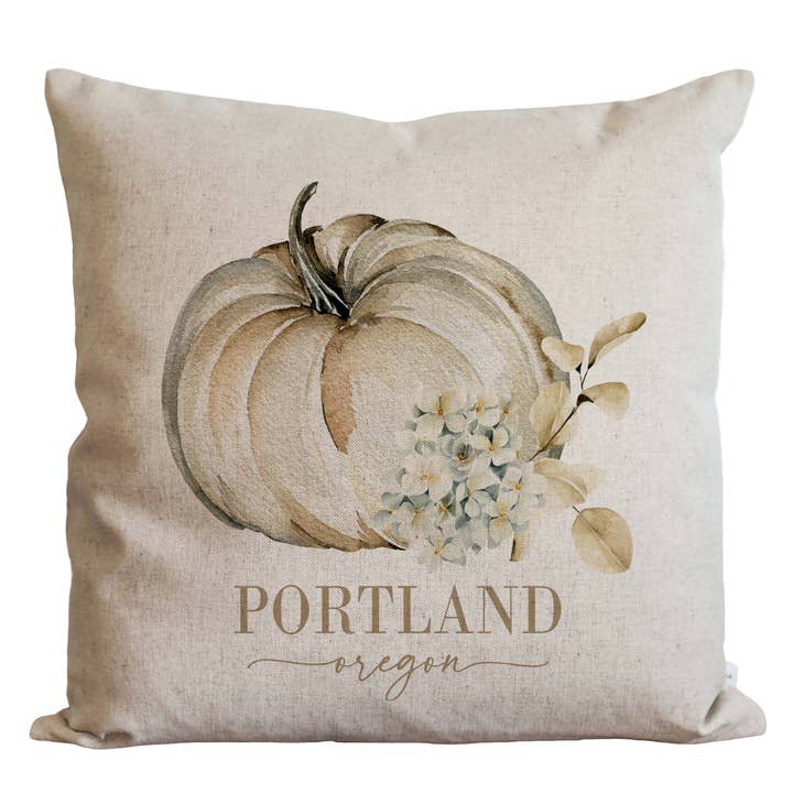 Fodera per cuscino a forma di zucca floreale con posizione personalizzata per la vendita all'ingrosso da parte di Porter Lane Home