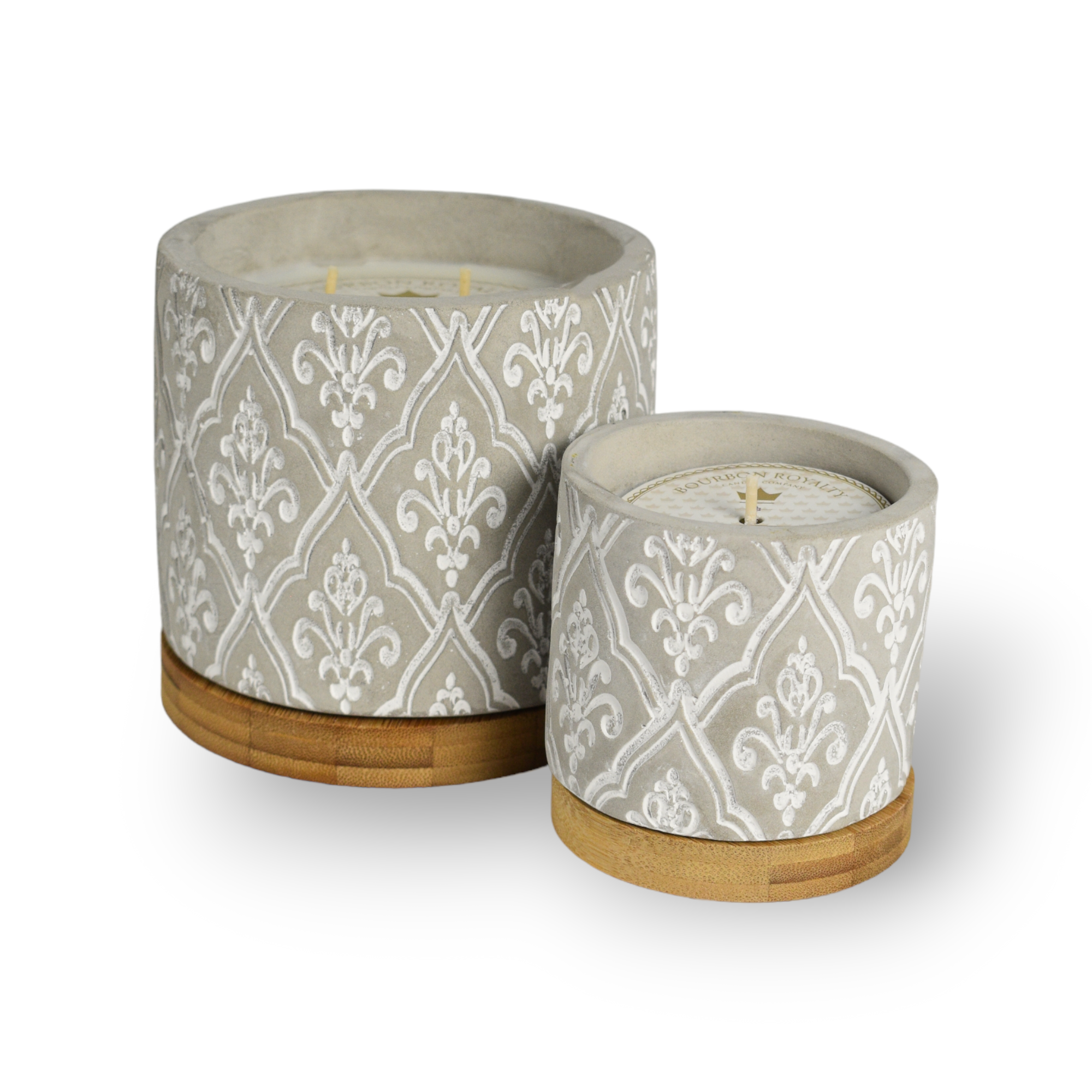 Bourbon Royalty Candle Company - Wholesale Jar/Filled Candle - 16 Ounce Damask Stone2