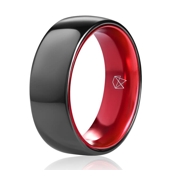 Black Ceramic Ring - Resilient Red for wholesale by EMBR
