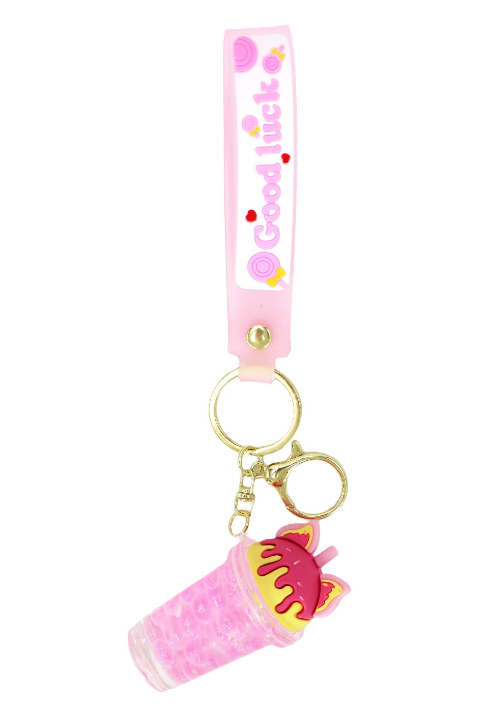 Cap Zone - Wholesale Keychain - Women's - Ice Cream Boba Bubbles Liquid Filled 3D Key Chain - 12 pcs7