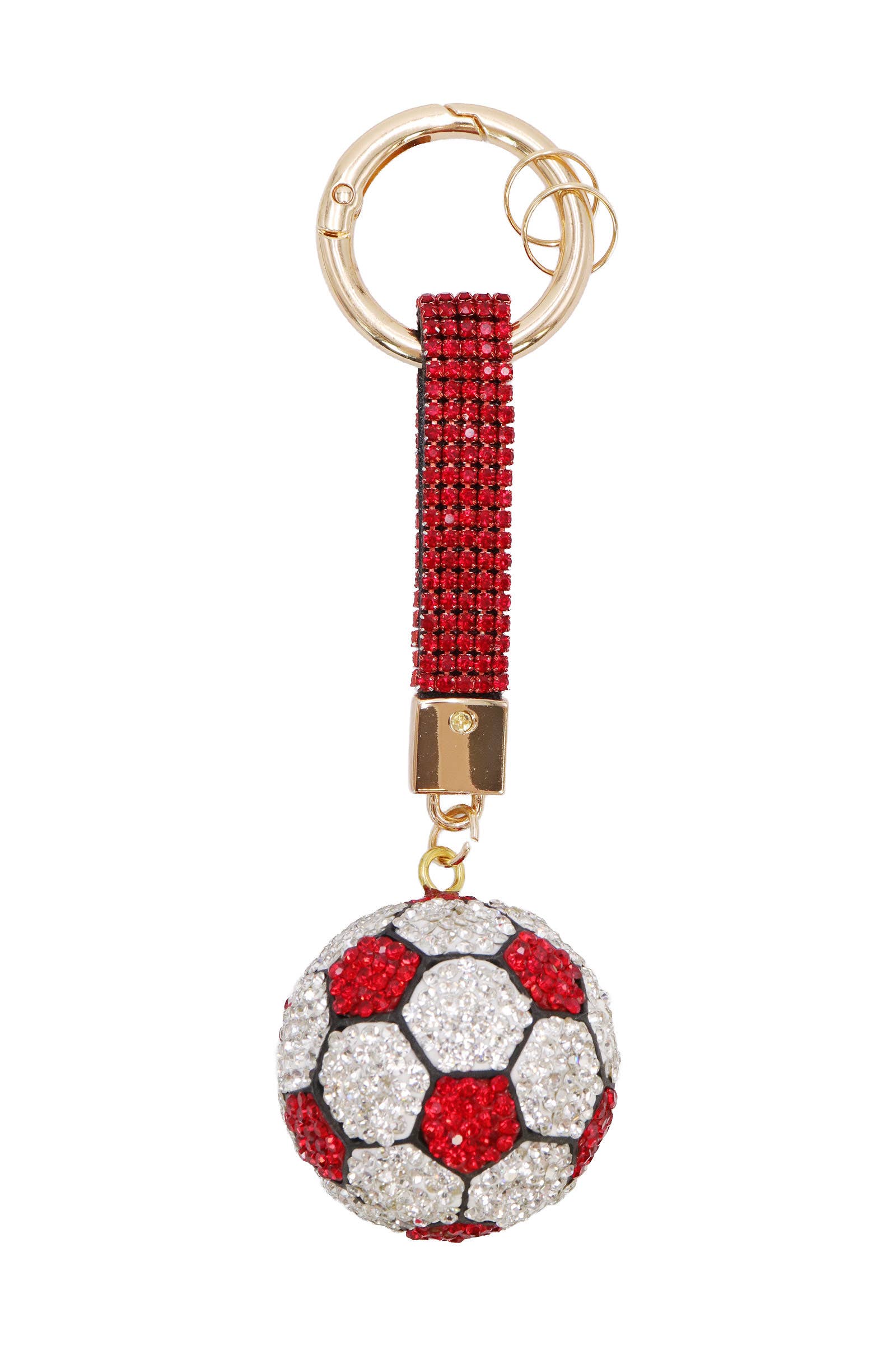 ASSORTED Soccer Ball Bling Crystal Rhinestone Key Ring for wholesale on Faire3