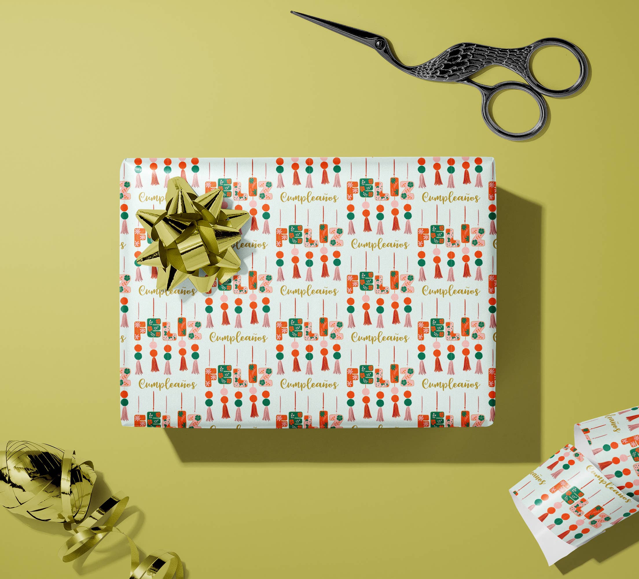 Lucy Loves Paper - Wholesale Wrapping Paper Roll - Feliz Cumpleaños |  7ft Continuous Roll Wrapping Paper3