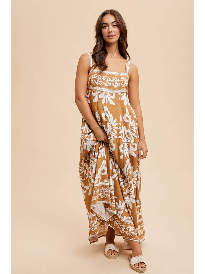 In Loom - Wholesale Dress - Women's - RESORT BORDER PRINT MAXI DRESS
