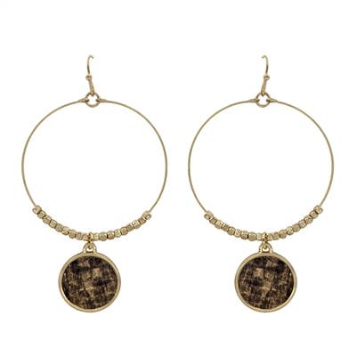 Guld Hoop med Snake Print Circle 2" Ørering for engroshandel hos What's Hot