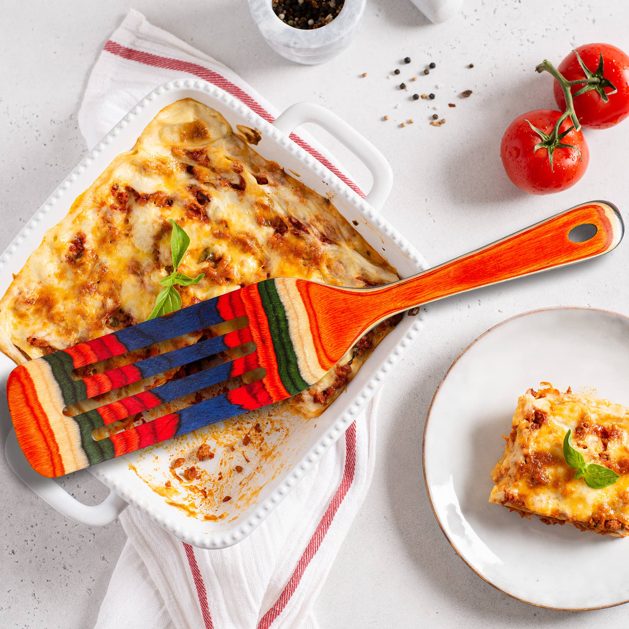 Totally Bamboo - Wholesale Spatula/Turner - Baltique® Marrakesh Colorful Wooden Slotted Spurtle, 13"2