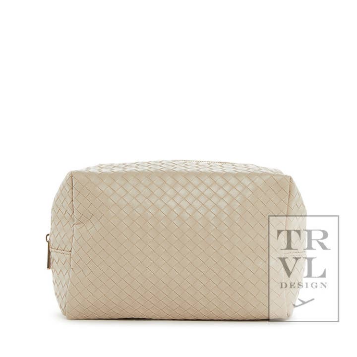 Luxe Everyday Cosmetic Bag - Woven Bisque for wholesale by TRVL Design