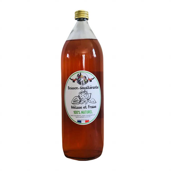 Mat & elo - Wholesale Non-Alcoholic Aperitif/Mocktail - Drink “Melissa and Strawberry” - 1 liter1