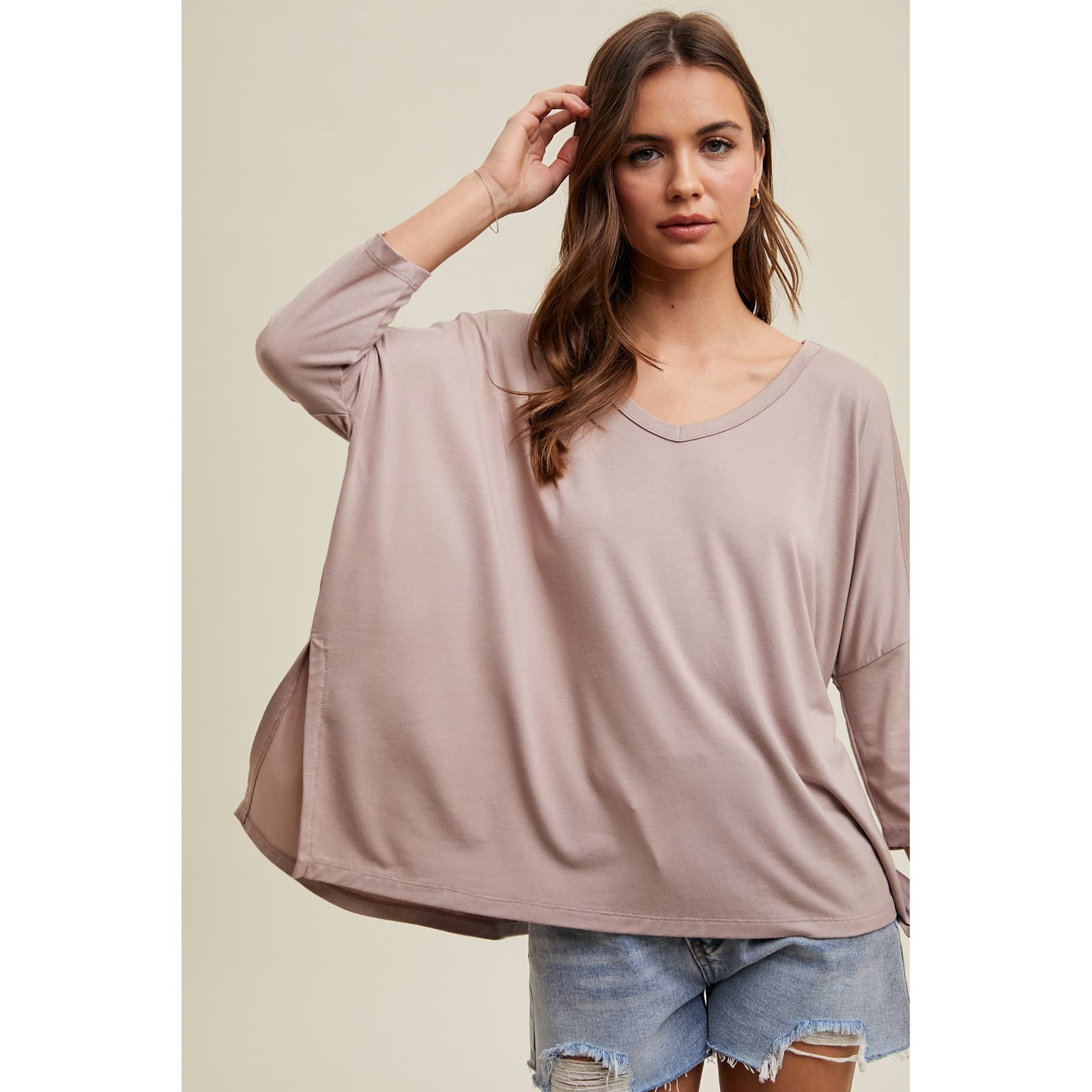 Wishlist Apparel - Wholesale Knit Top - Women's - BAMBOO OVERSIZED DROP SHOULDER KNIT TOP / WL24-93818