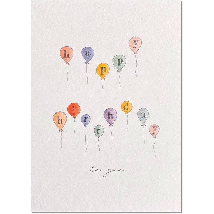 KEITCARDS - Wholesale Birthday Card - double row balloons