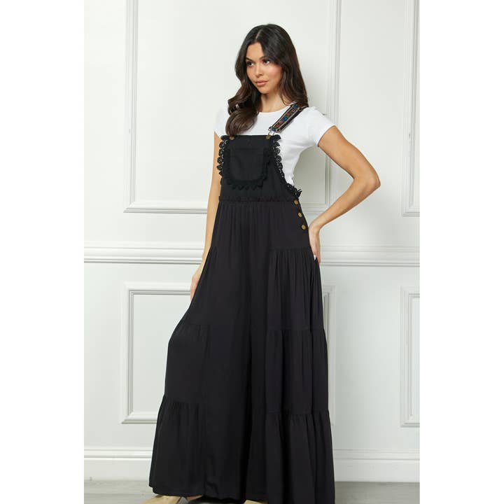 Veveret - Wholesale Jumpsuit - Women's - Embroidered Strap Flowy Jumpsuit15