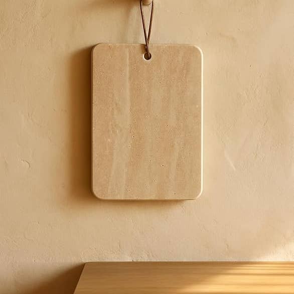 Kalu Creations - Wholesale Cutting Board - Polished Travertine Cutting Board 30x20 cm – Edge | Natural Design Made in Italy2