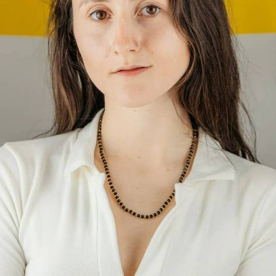 Red and Black Crystal Glass Bead Pearl Choker Necklace for wholesale by The Colourful Aura