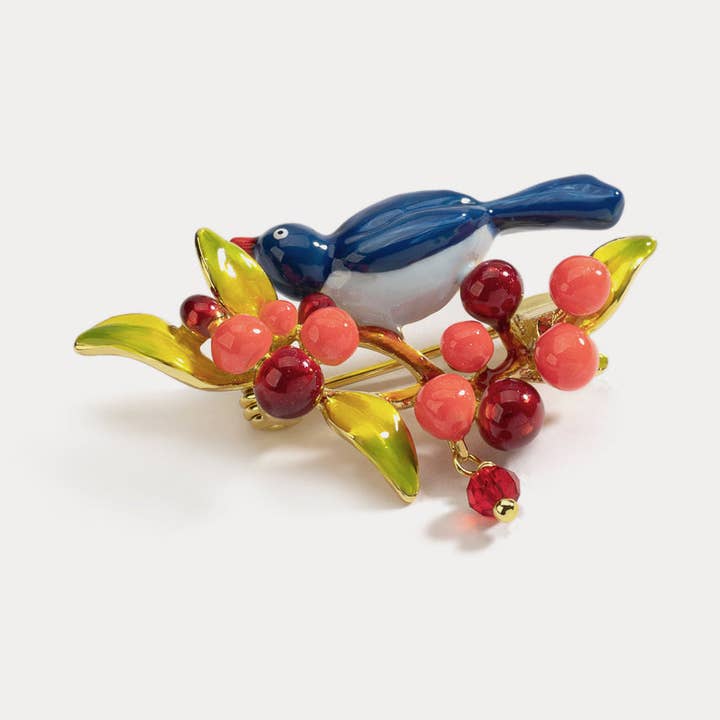 Magpie Berry Brooch for wholesale by Verdivine