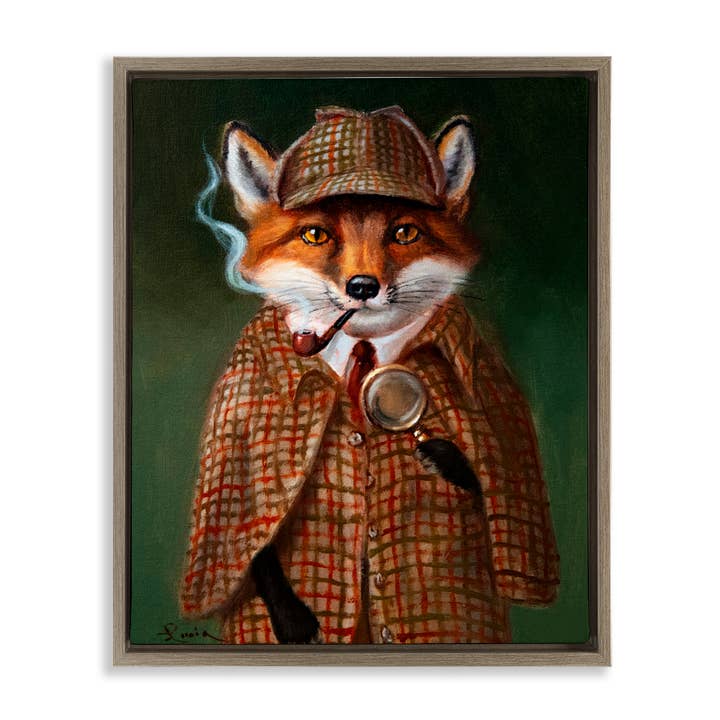 Stupell Industries - Wholesale Wall Sign - Detective Fox with Pipe - Framed Wall Art23