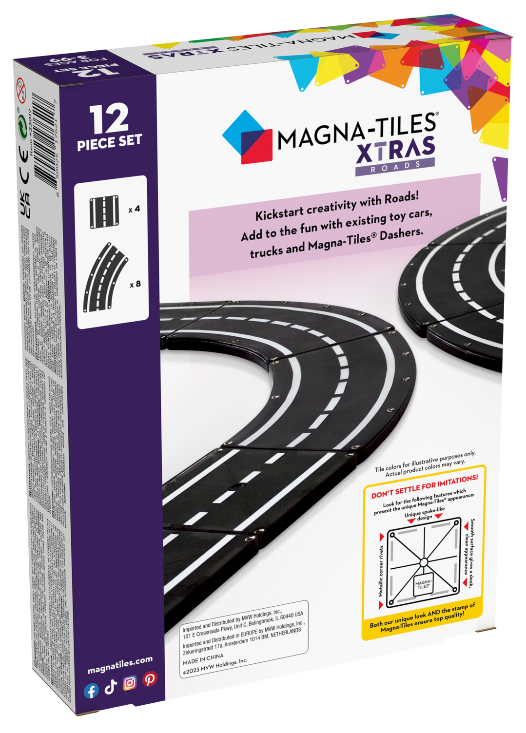Magna-Tiles - Wholesale Building Set - Kids - Magna-Tiles Xtras: Roads 12-Piece Set1