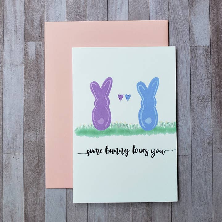 Some Bunny Loves You Greeting Card for wholesale by Spare Room Design Co.