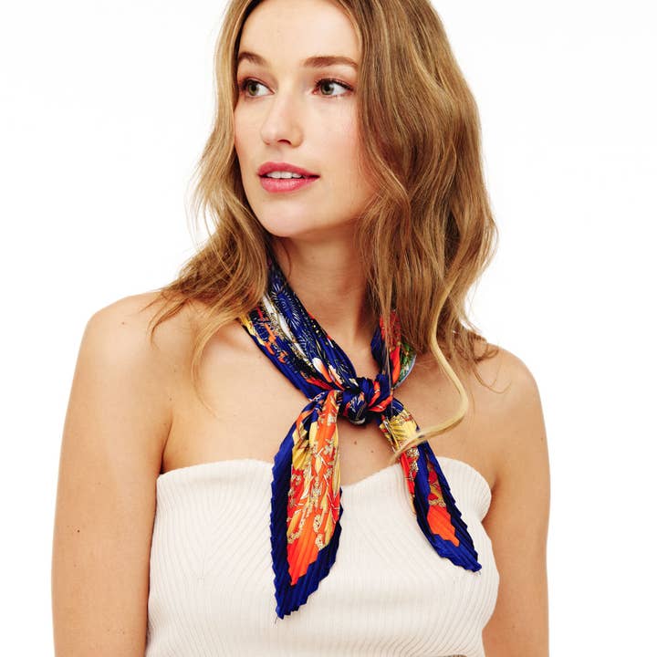 anbfashion - Wholesale Sjaal - Dames - ZIJDEN PLISSJAAL MET BLOEMENPRINT BASC-25340