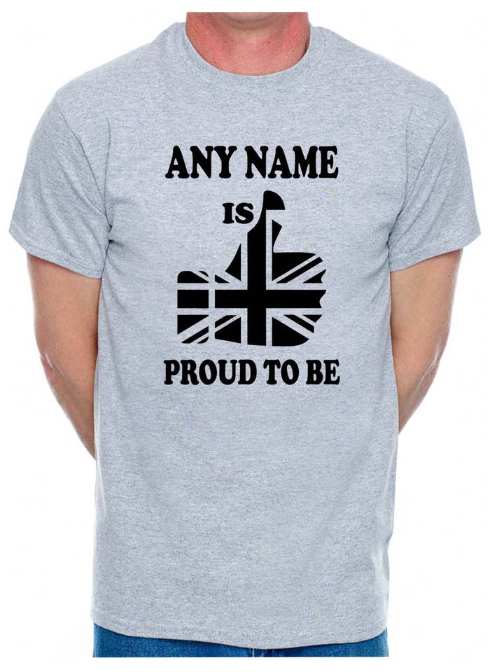 Print4U - Wholesale Screen printed t-shirt – Men′s - Personalised Mens T-Shirt Proud To Be British Any Name Custom4