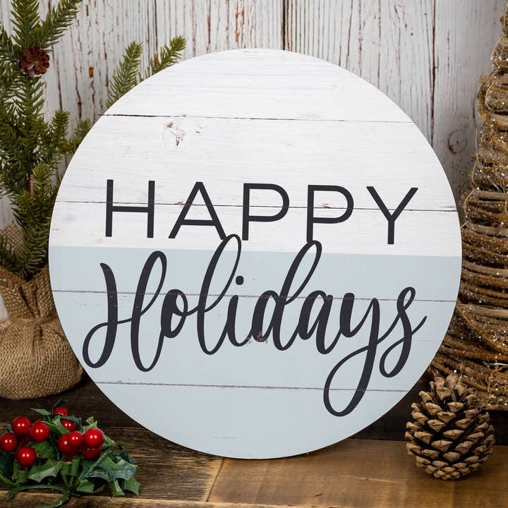 Cintre de porte en bois Happy Holidays B3-00140006002 pour la vente par Chico Creek Signs