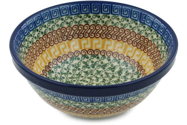 Polmedia Polish Pottery - Wholesale Bowl - Bowl 6" Grecian Sea Theme0