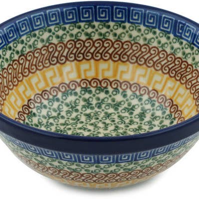 Polmedia Polish Pottery - Wholesale Bowl - Bowl 6" Grecian Sea Theme0