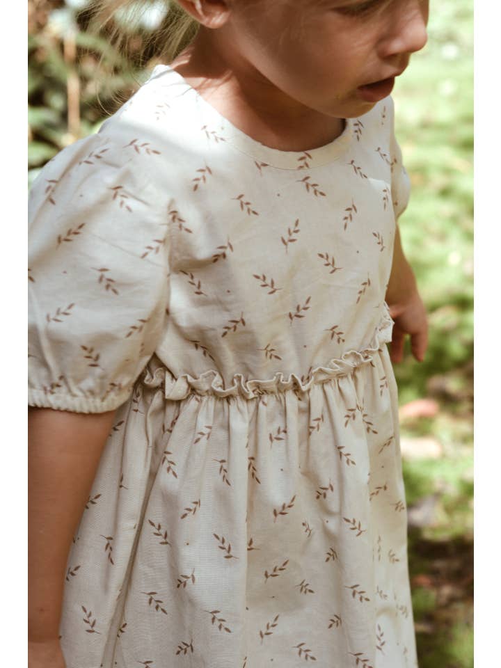 Eli & Nev (we cover U.S. import duties) - Vente Robe – bébé - Robe d'été fleurie pour petite fille beige 100% coton OEKO-TEX1