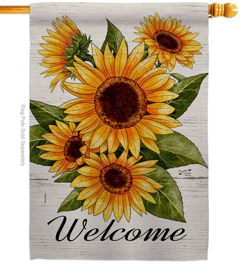 Two Group Flag Co - Wholesale Flag - Happiness Sunflowers Garden Floral Decor Flag1