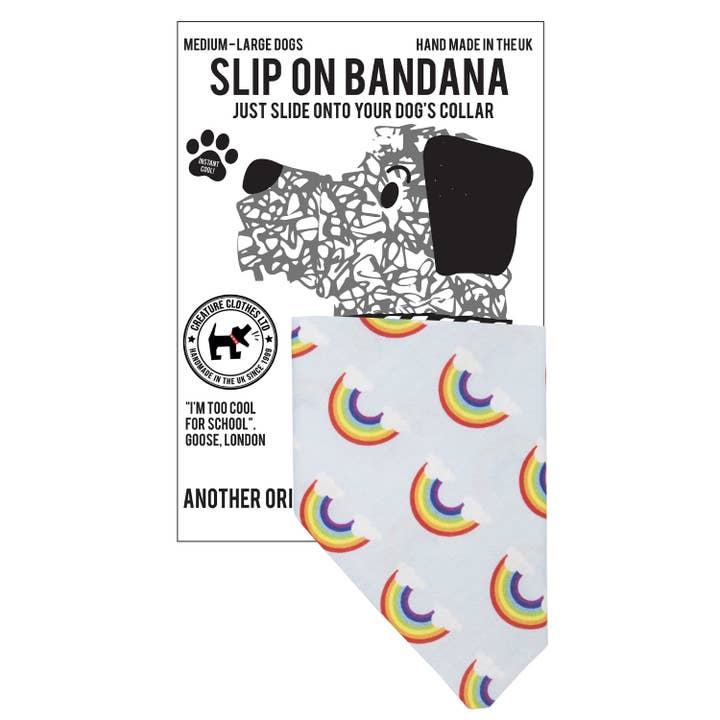 Creature Clothes – wholesale Pet bandana – Dog – Slip on Dog Bandana in Rainbow Sky1