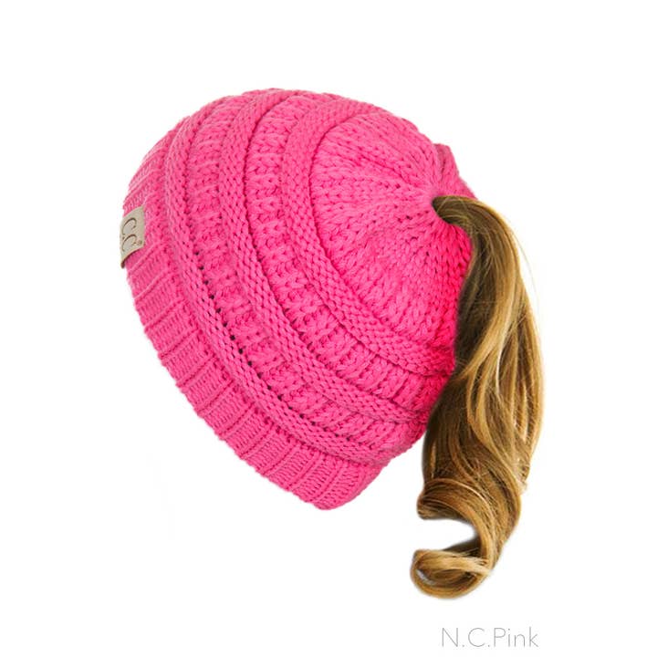 Hana - Wholesale Beanie - Kids - C.C Kids Solid Ponytail Beanie7