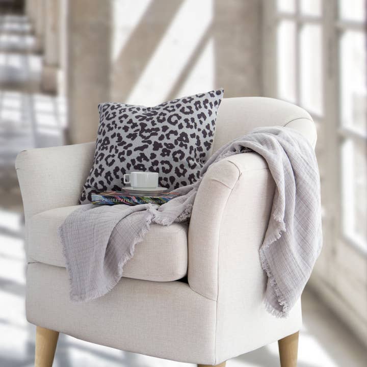 Tajik Home LLC - Wholesale Throw Blanket - Evie Gauze Cotton Throw Blanket – Frayed Edge, Soft, cozy