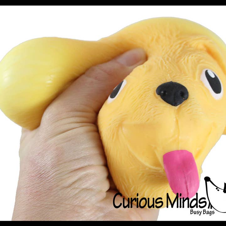 Curious Minds Toys - Wholesale Squishy Toy - Kids & Baby - 1 Cute Dog Soft Fluff Doh - Filled Squeeze Stress Balls  -