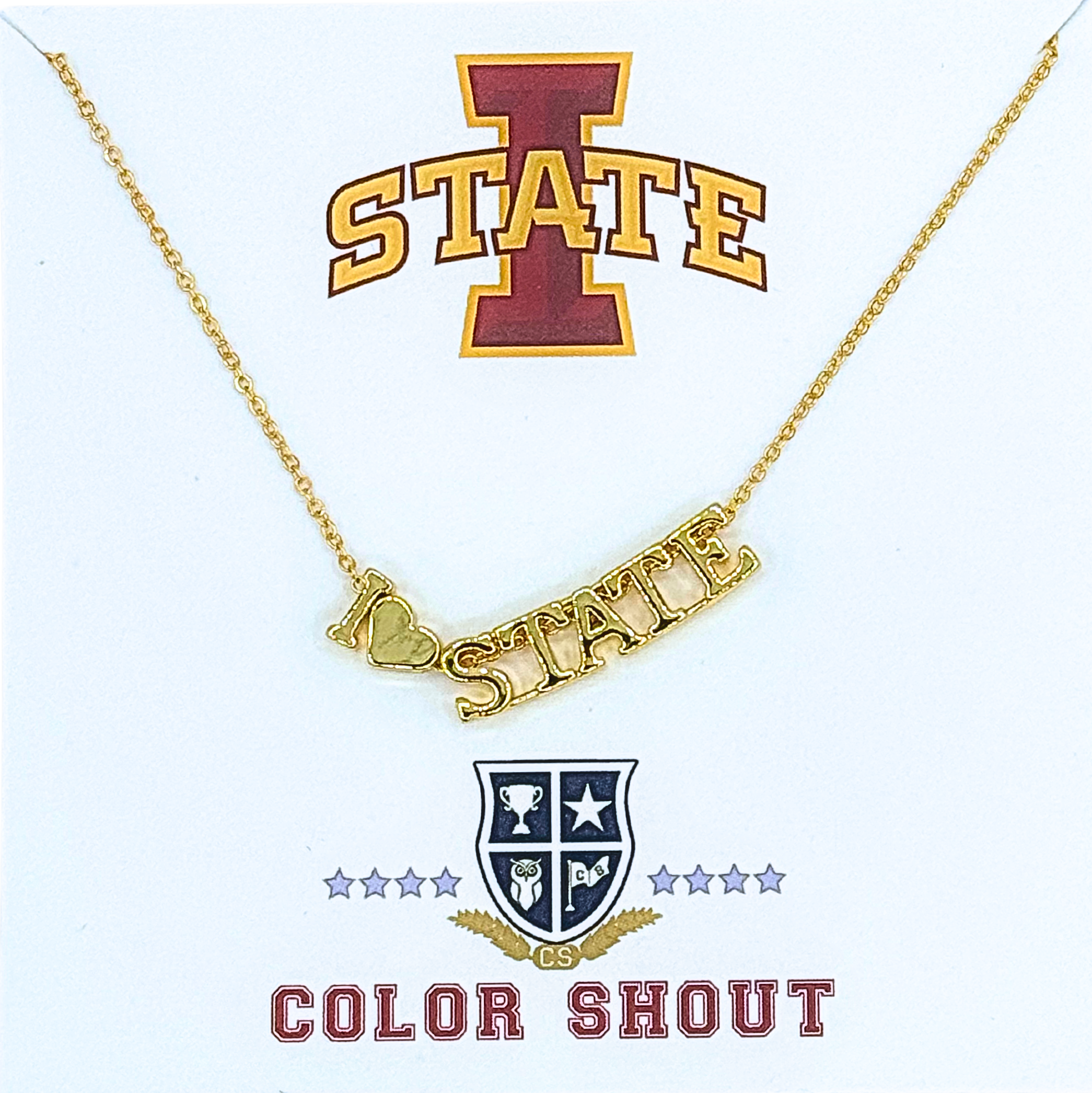 Color Shout - Wholesale Pendant/Charm Necklace - I Love College:  Initial Heart Necklace11