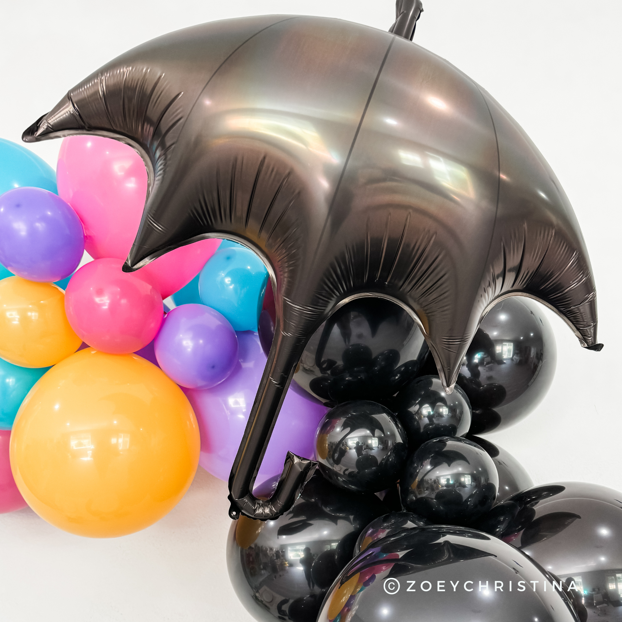 Zoey Christina - Wholesale Balloon - Gothic Black Umbrella Foil Balloon – 33" Party Decor3