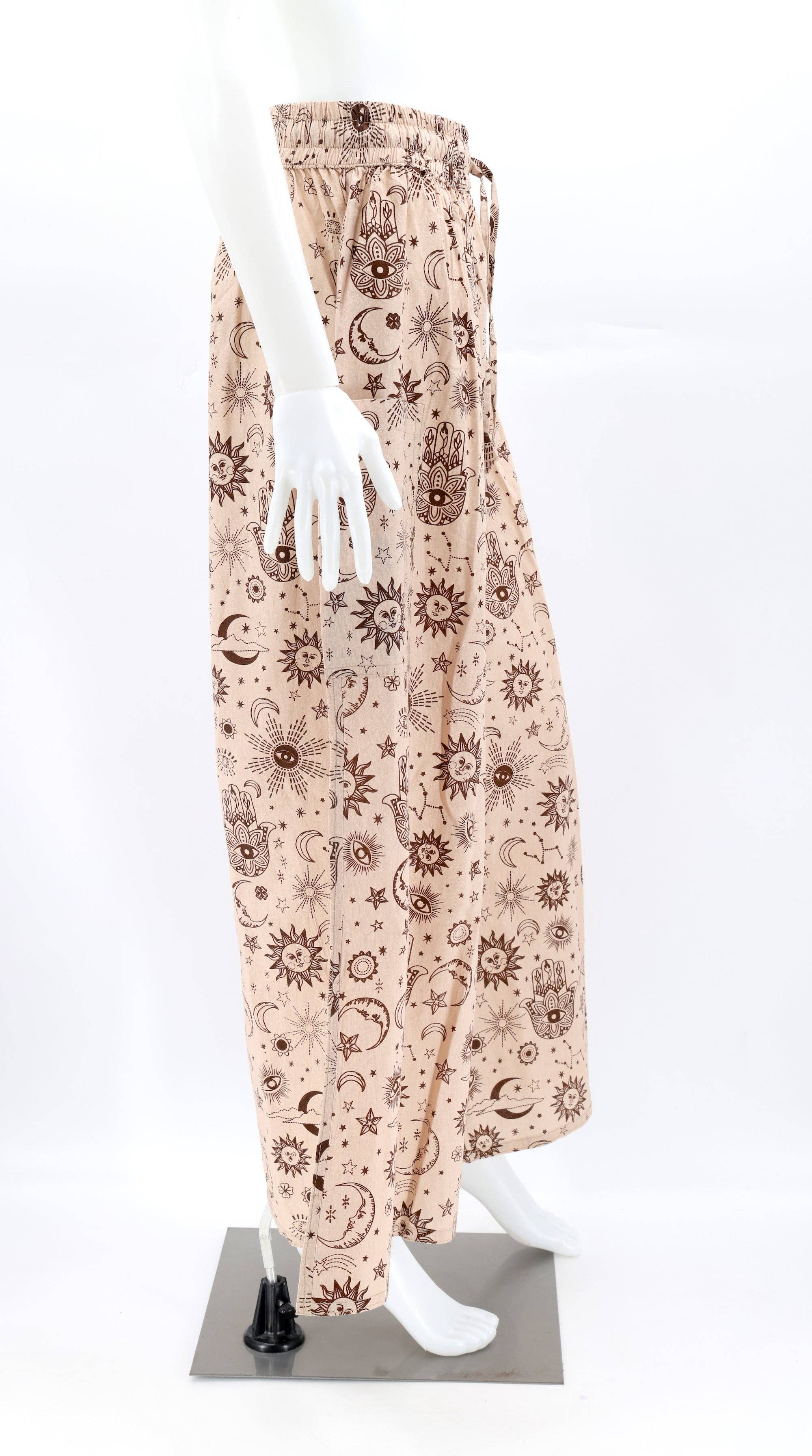 Himalaya Handmade - Wholesale Pants - Women's - Cotton Hippie Handmade Harem Celestial Print Wide Leg Bohemian Trousers18