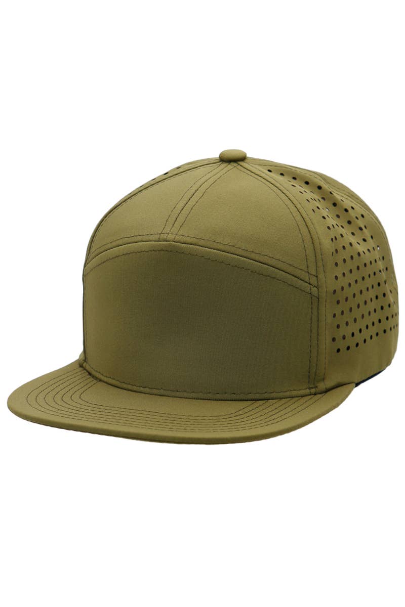 Cap Zone - Wholesale Flat Brim Cap - Men's - 7 Panel Perforated Cotton Poly Blend Snapback16