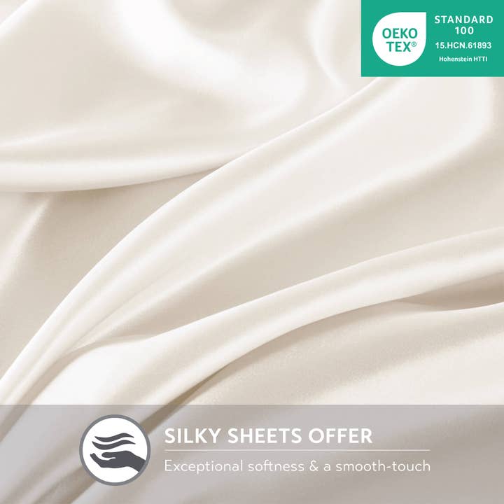 Olliix - Wholesale Sheet Set - Luxury Satin 6-Piece Sheet Set, Ivory14