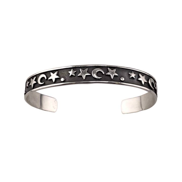 Pulseira Star & Crescent Moon Punho Prata de 1ª Lei por atacado de Select Lines