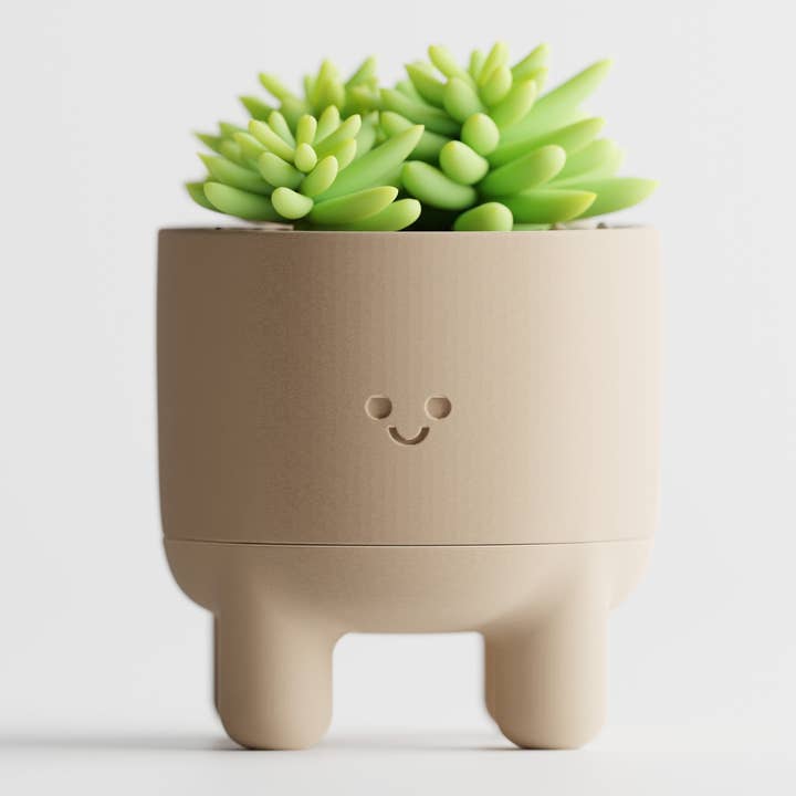 The Butler's Company - Wholesale Plant pot - Happy Smiley Face Planter with Drip Tray Solid Colors3