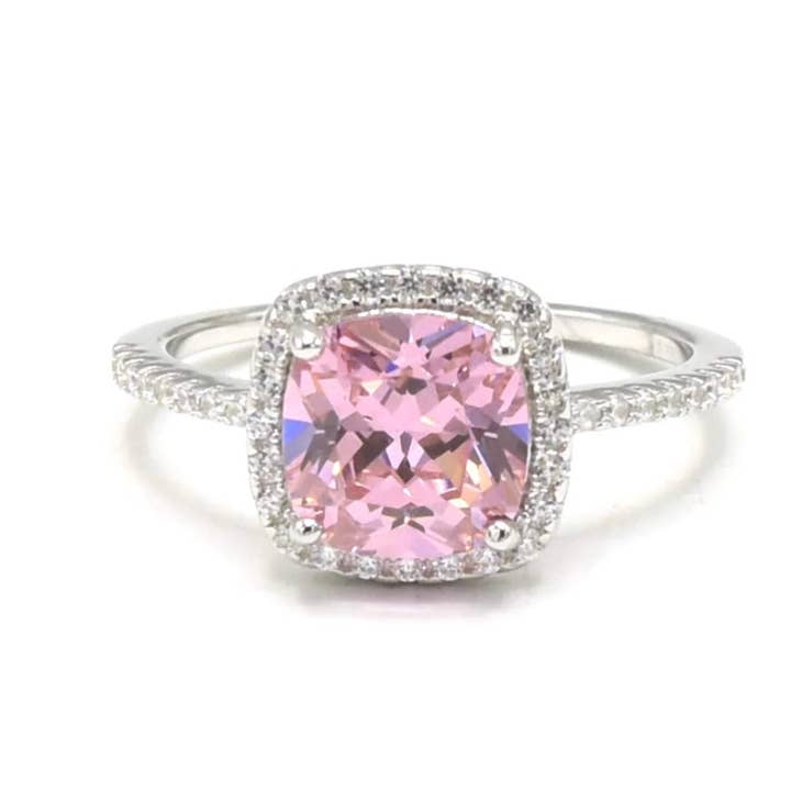 Romeo Ring Pink Cubic Zirconia Ring i 925 Sterling Sølv for engroshandel hos Gigi & Jen