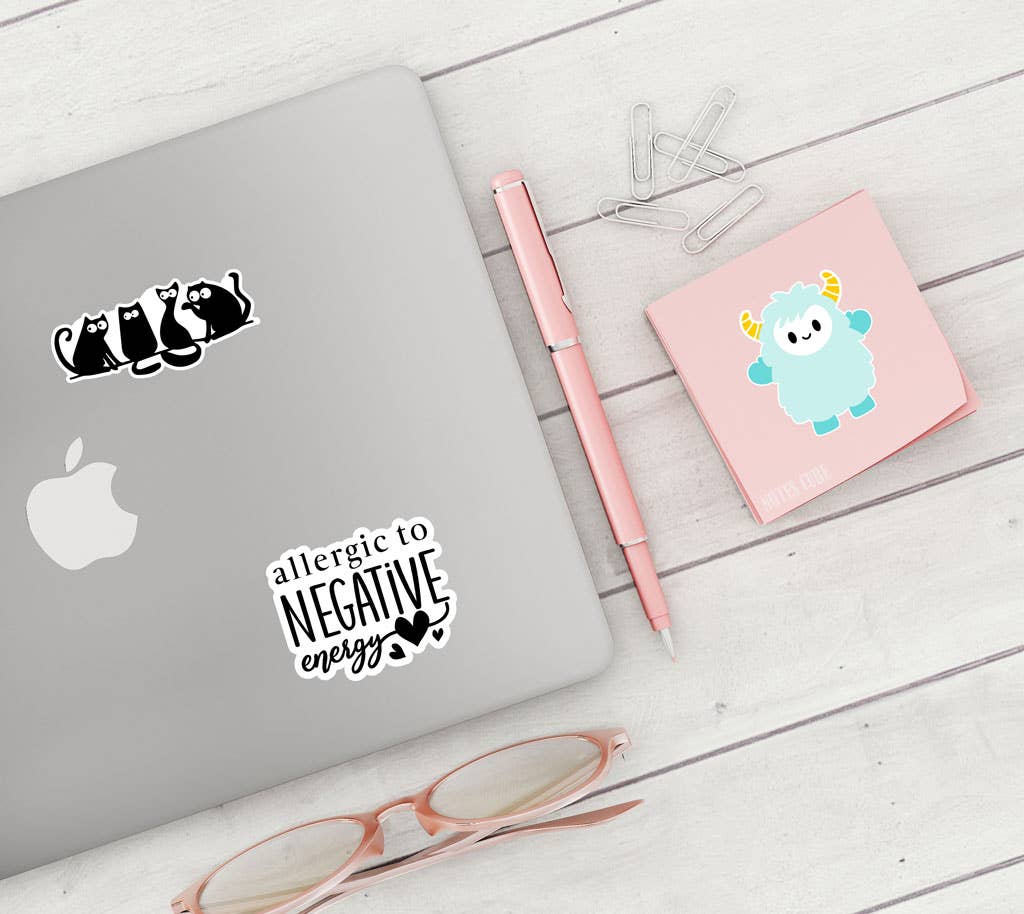 London Luxury Candles - Wholesale Sticker - Allergic to Negative Energy Sticker Metaphysical Intention2