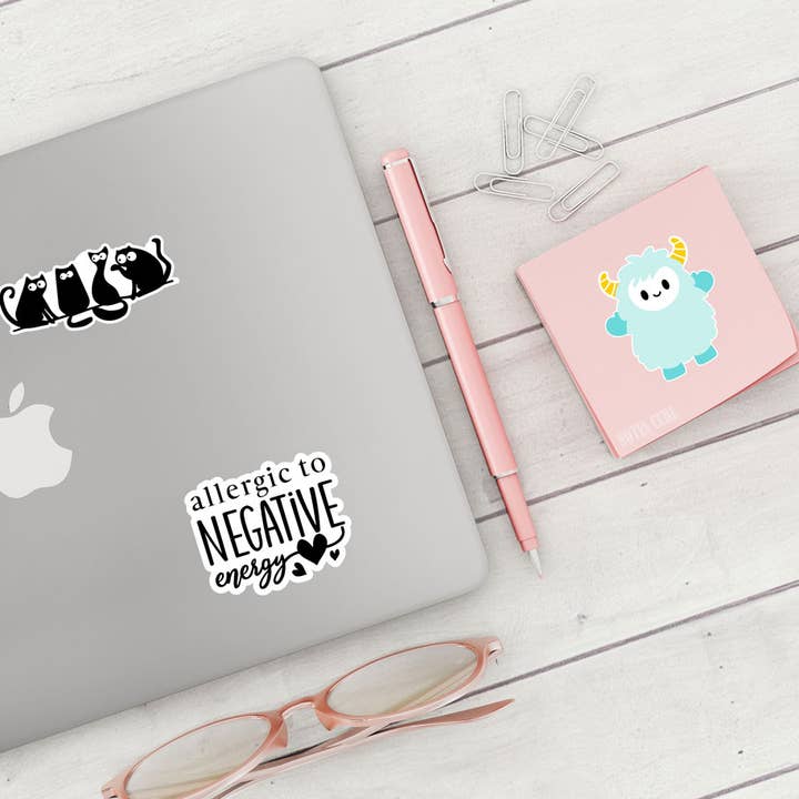 London Luxury Candles - Wholesale Sticker - Allergic to Negative Energy Sticker Metaphysical Intention2