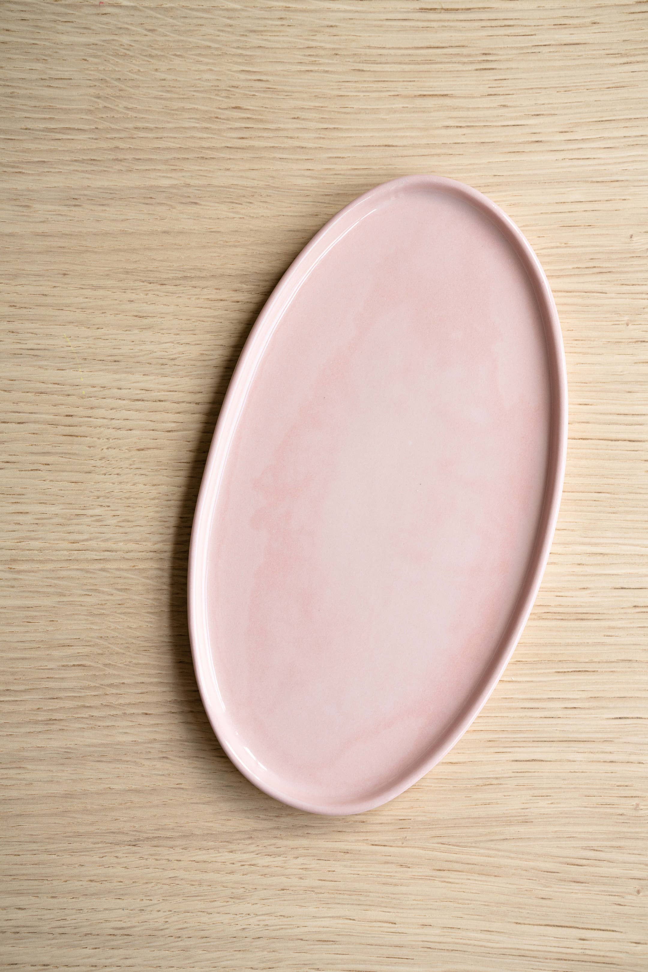 Creating Comfort Lab - Wholesale Platter - Handmade Oval Porcelain Serving Platter. Powder Pink1