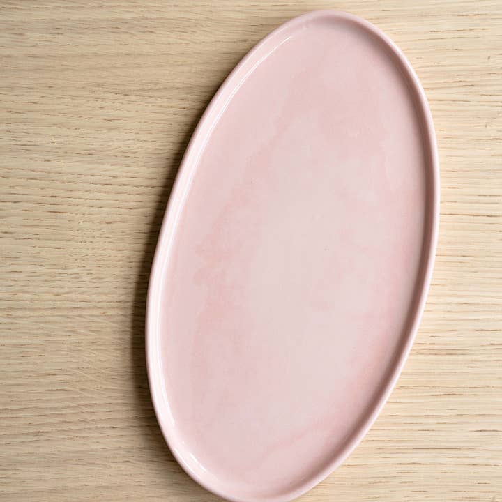 Creating Comfort Lab - Wholesale Platter - Handmade Oval Porcelain Serving Platter. Powder Pink1