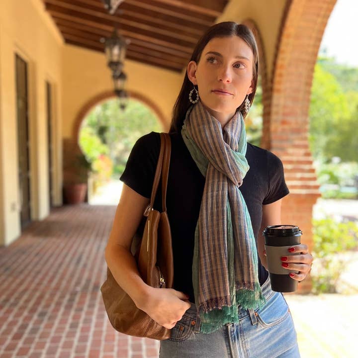 Humble Hilo - Wholesale Scarf - Women's - Humble Hilo Cumulus 100% Cotton Scarf Center Stripes10