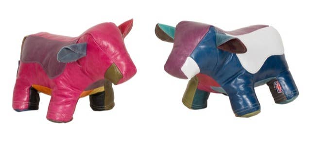 Owen Barry Ltd - Wholesale Door Stop - Leather Doorstop | Multi Patchwork | Cow Doorstop4
