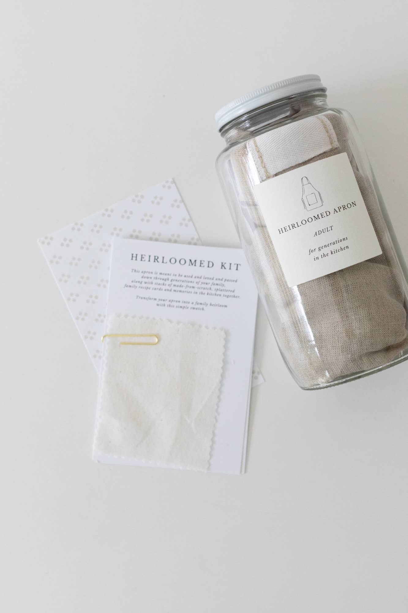 Heirloomed Collection - Wholesale Apron - Keepsake Jar Linen Adult Bistro Apron Oatmeal6