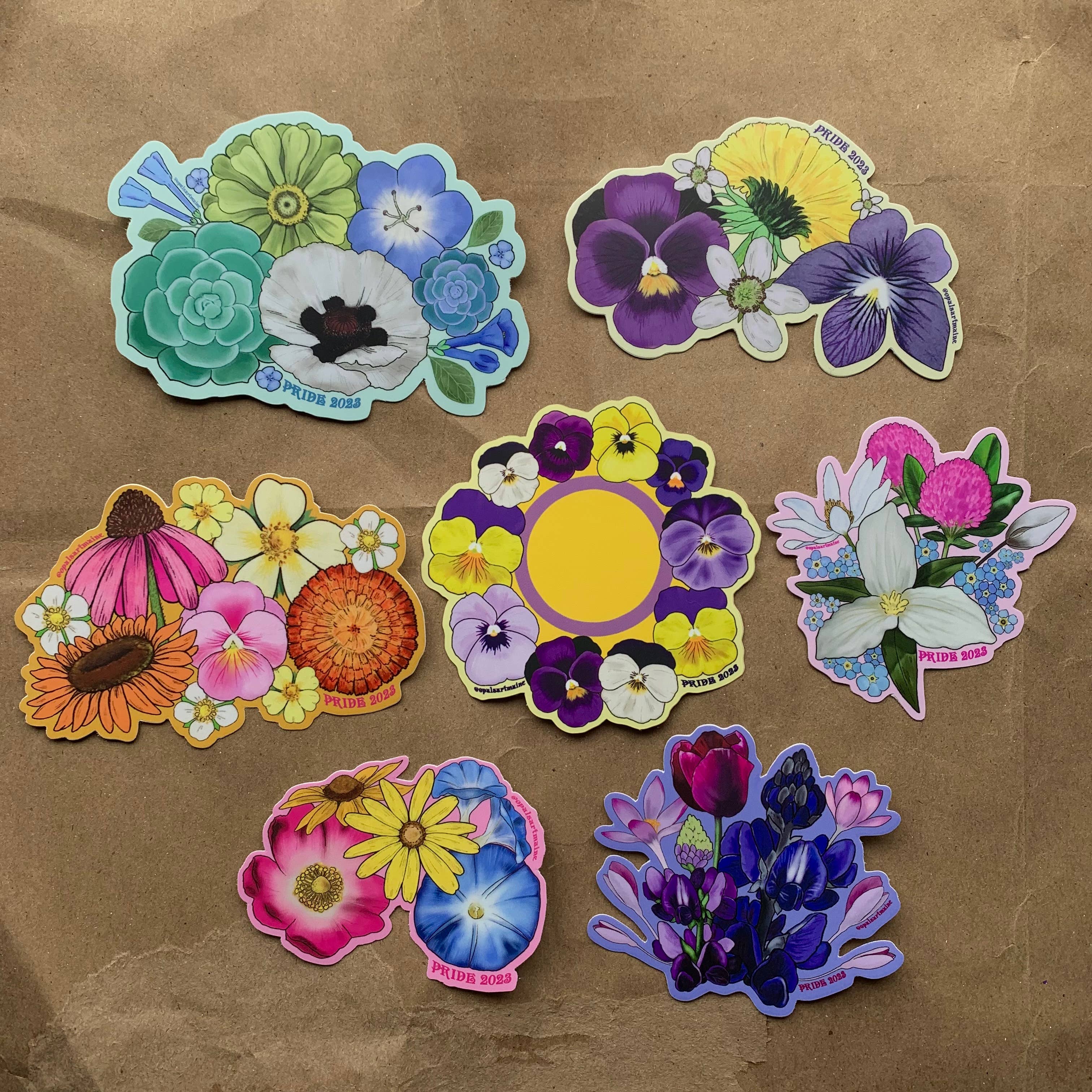 Opal's Art - Wholesale Sticker - Pride Bouquet Stickers2