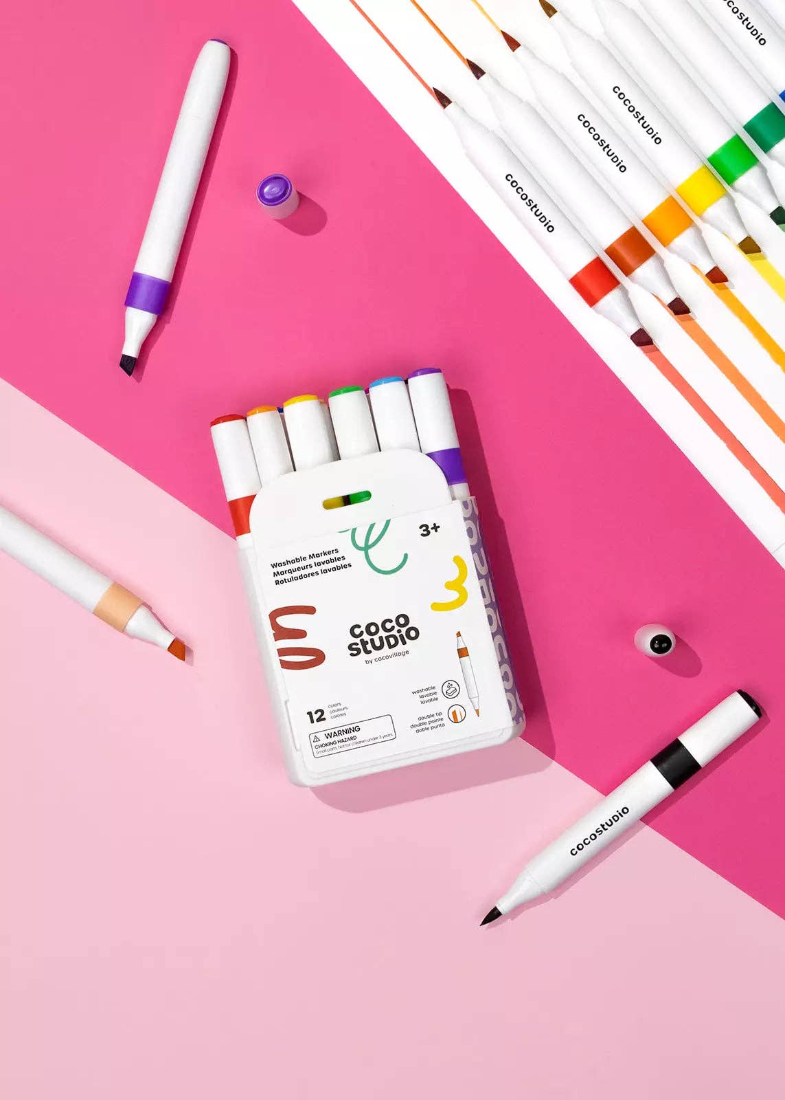 Coco Village - Wholesale Markers – Child & baby - Washable Dual Tip Markers Set - 12 colors4