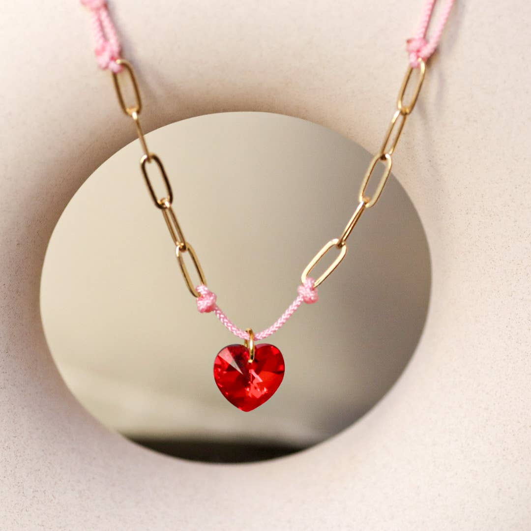 ADORE - Wholesale Pendant/Charm Necklace - Heart Necklace, Red Swarovski Pendant Necklace4