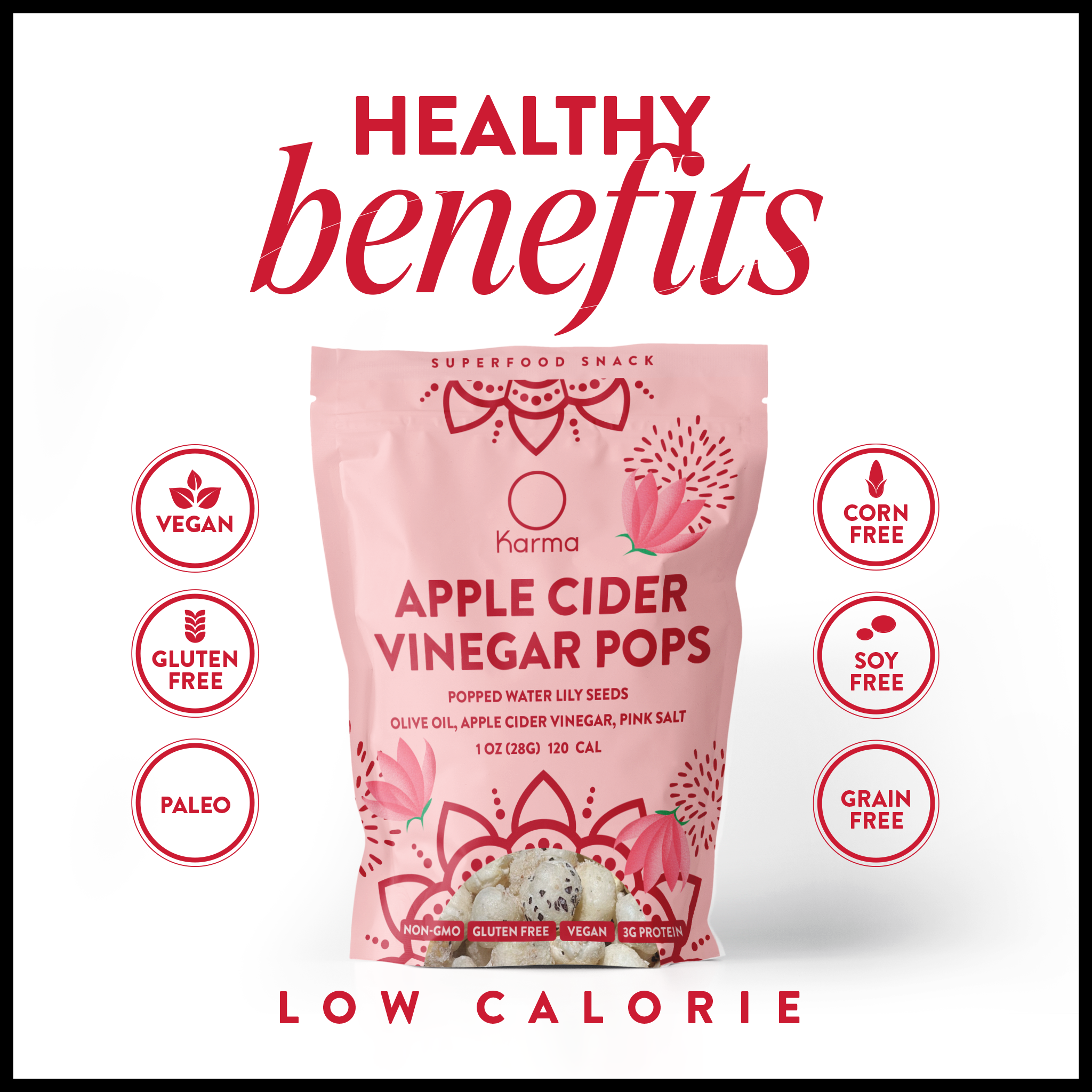 Karma Wellness Kitchen - Wholesale Puffed Snack - Popped Water Lily Seeds - Apple Cider Vinegar - Snack Food3